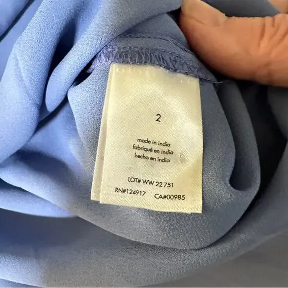 We Wore What Size 2 Silky Blue Dress Midi Draped Party Bridesmaid City Wedding - Picture 13 of 16